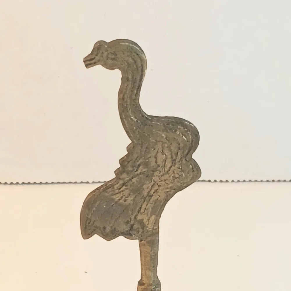 Vintage 80s Brass Hand Crane Bell